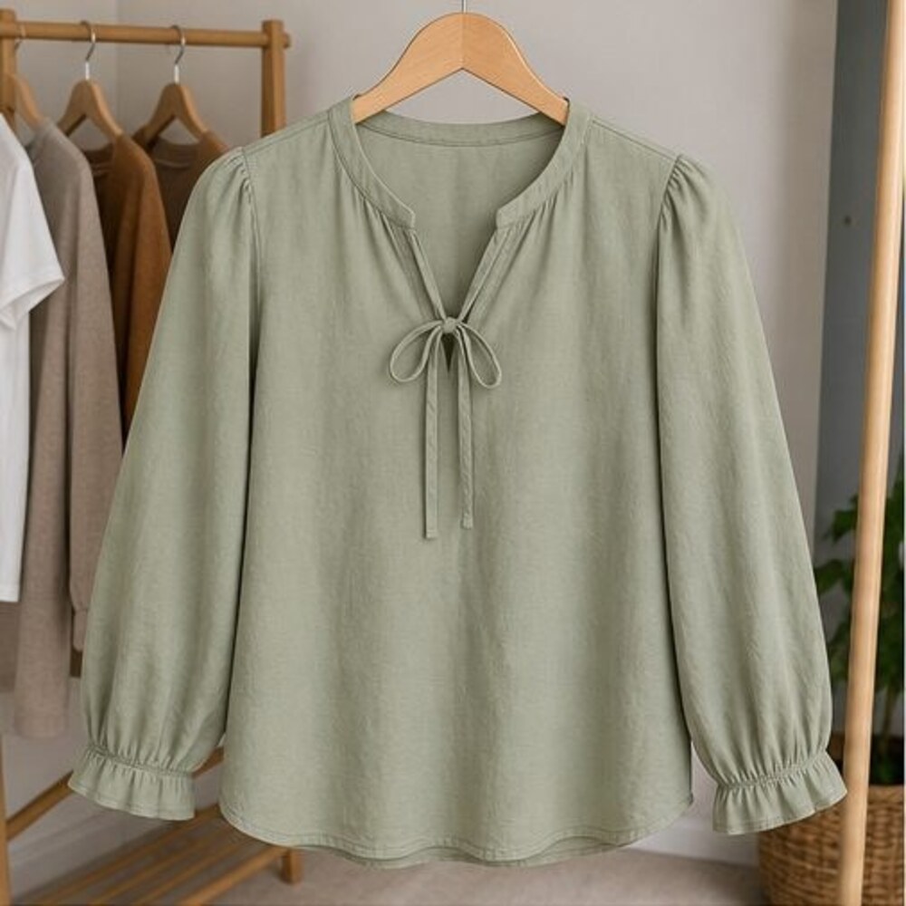 Sage Wrap Blouse